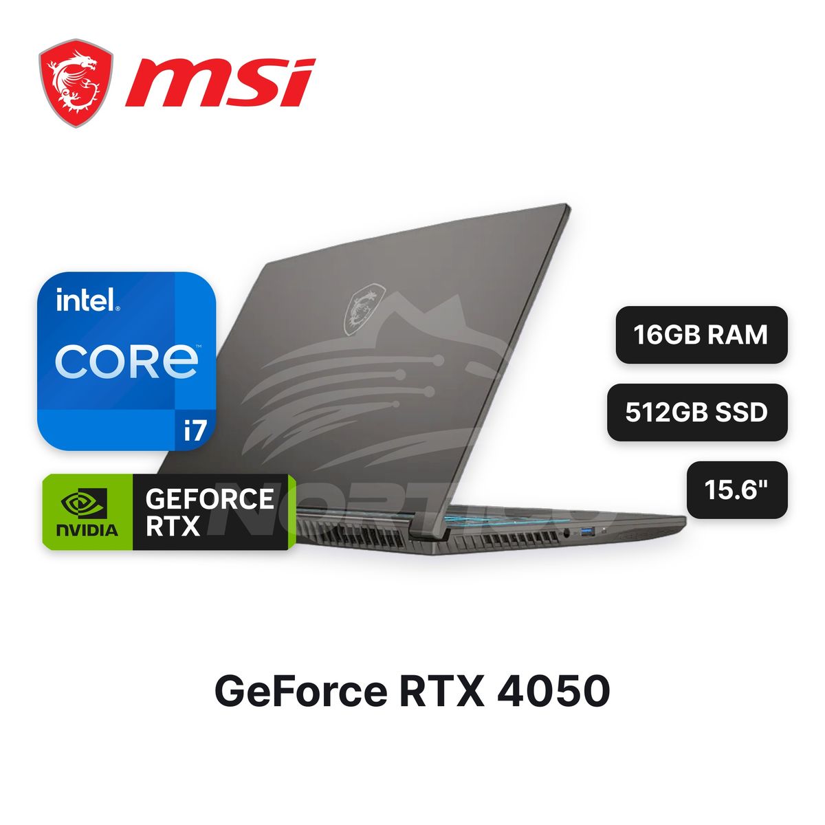 Msi - LaptopMSI Thin 15 B13VE Core I7-13620H 16GB 512GB SSD RTX 4050 15.6" (9S7-16R831-3015).