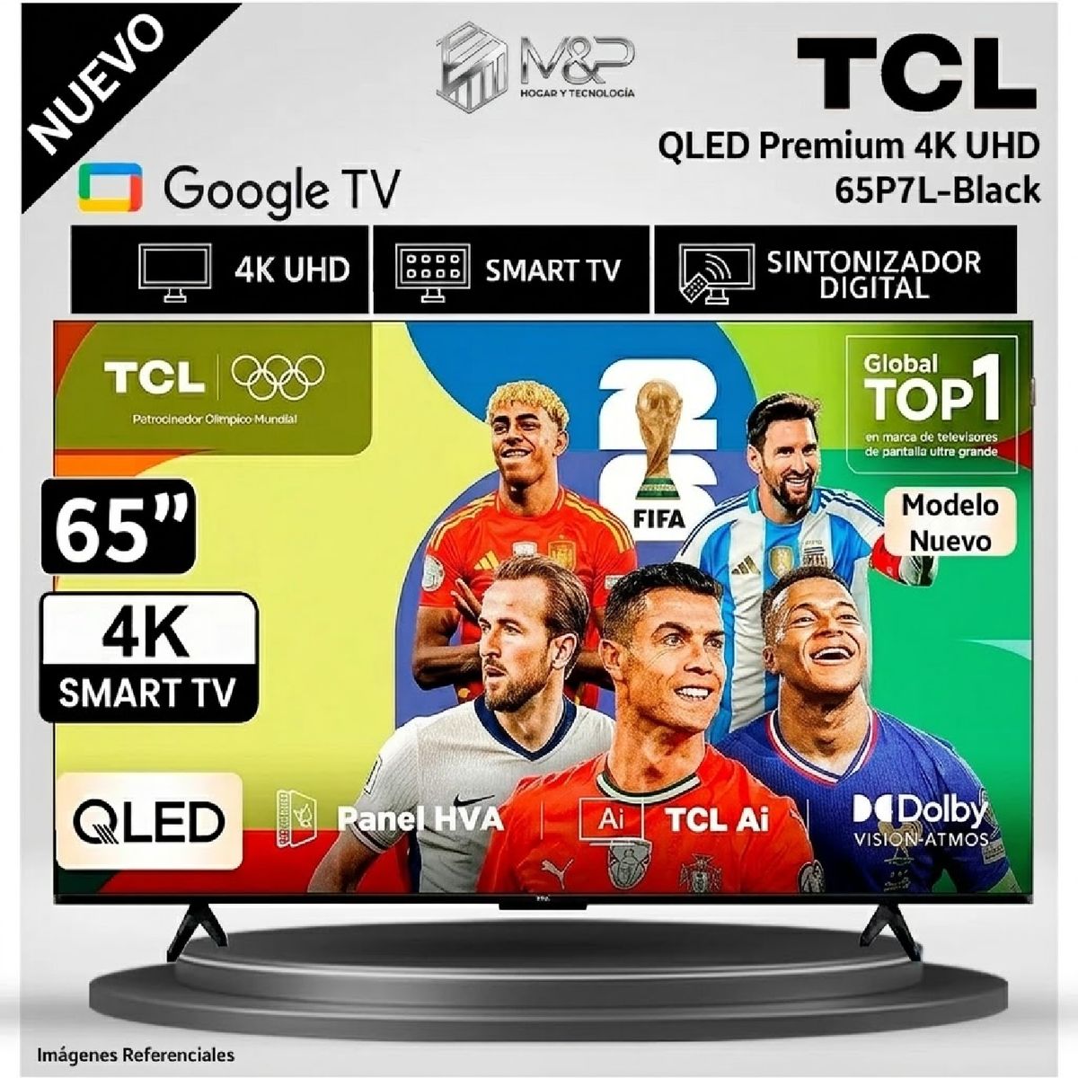 TCL - Televisor TCL 65P7L 65" Premium QLED 4K UHD Google TV