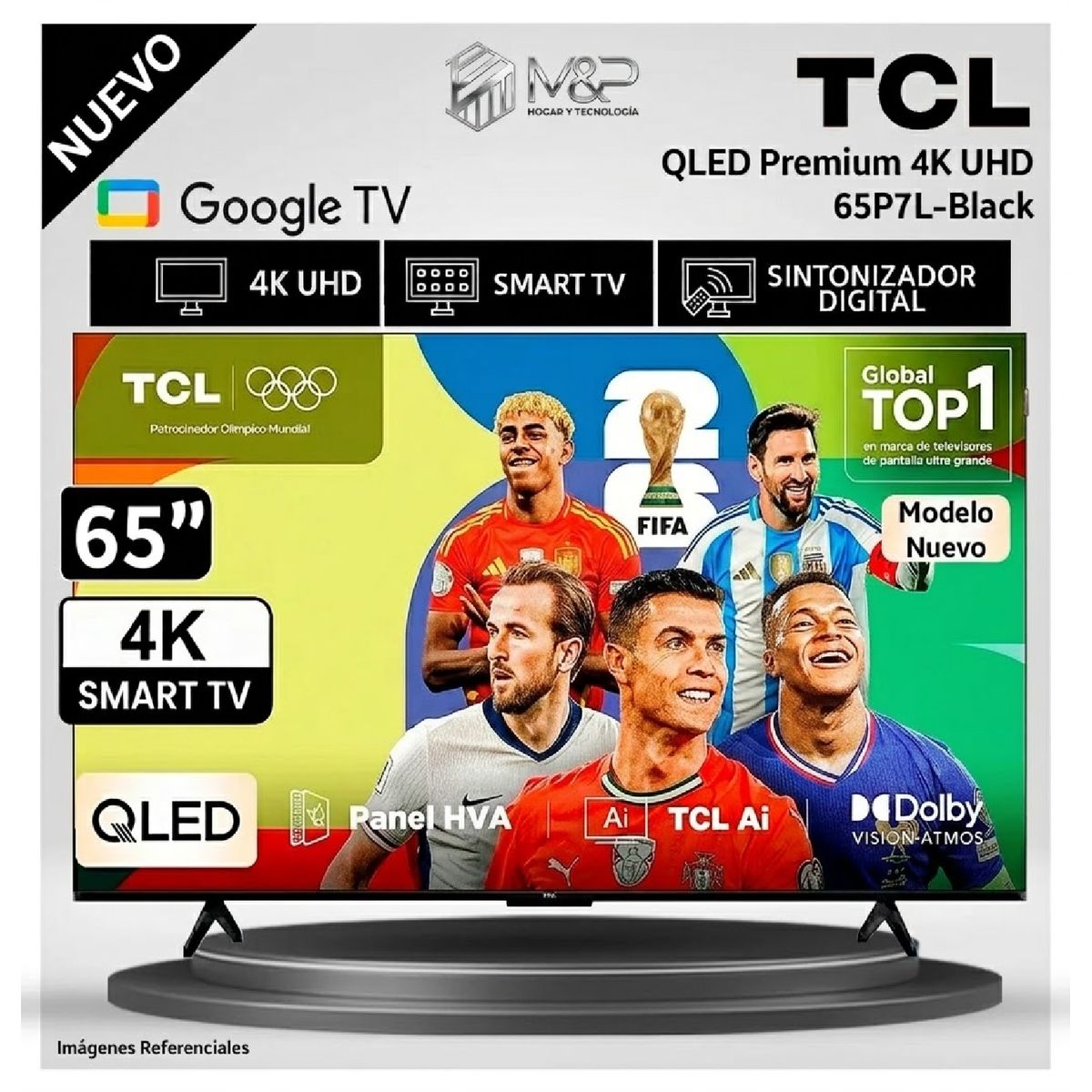 TCL - Televisor TCL 65P7L 65" Premium QLED 4K UHD Google TV