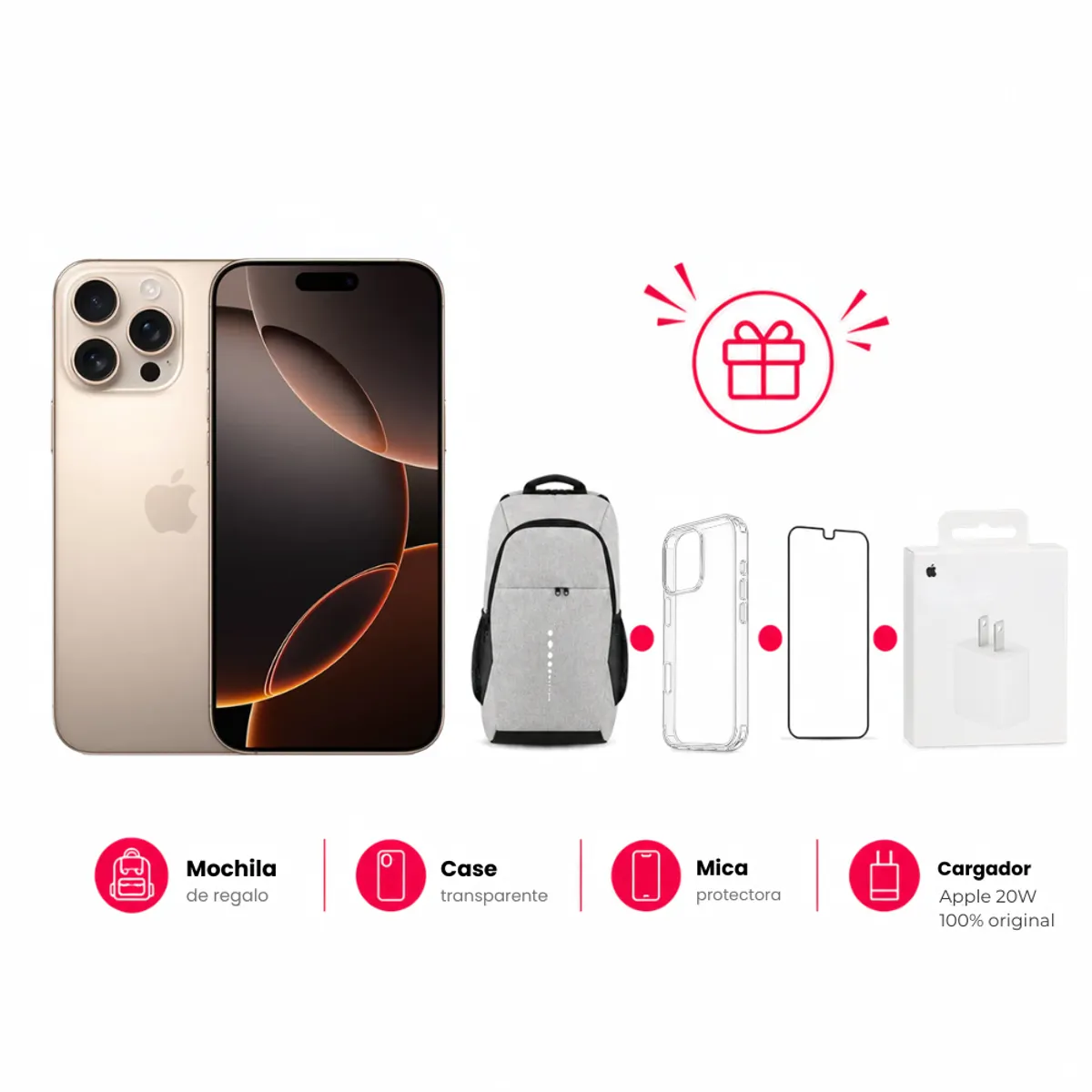 Iphone 16  pro max 256gb chip fisico  + regalos, marca APPLE - Foto Principal