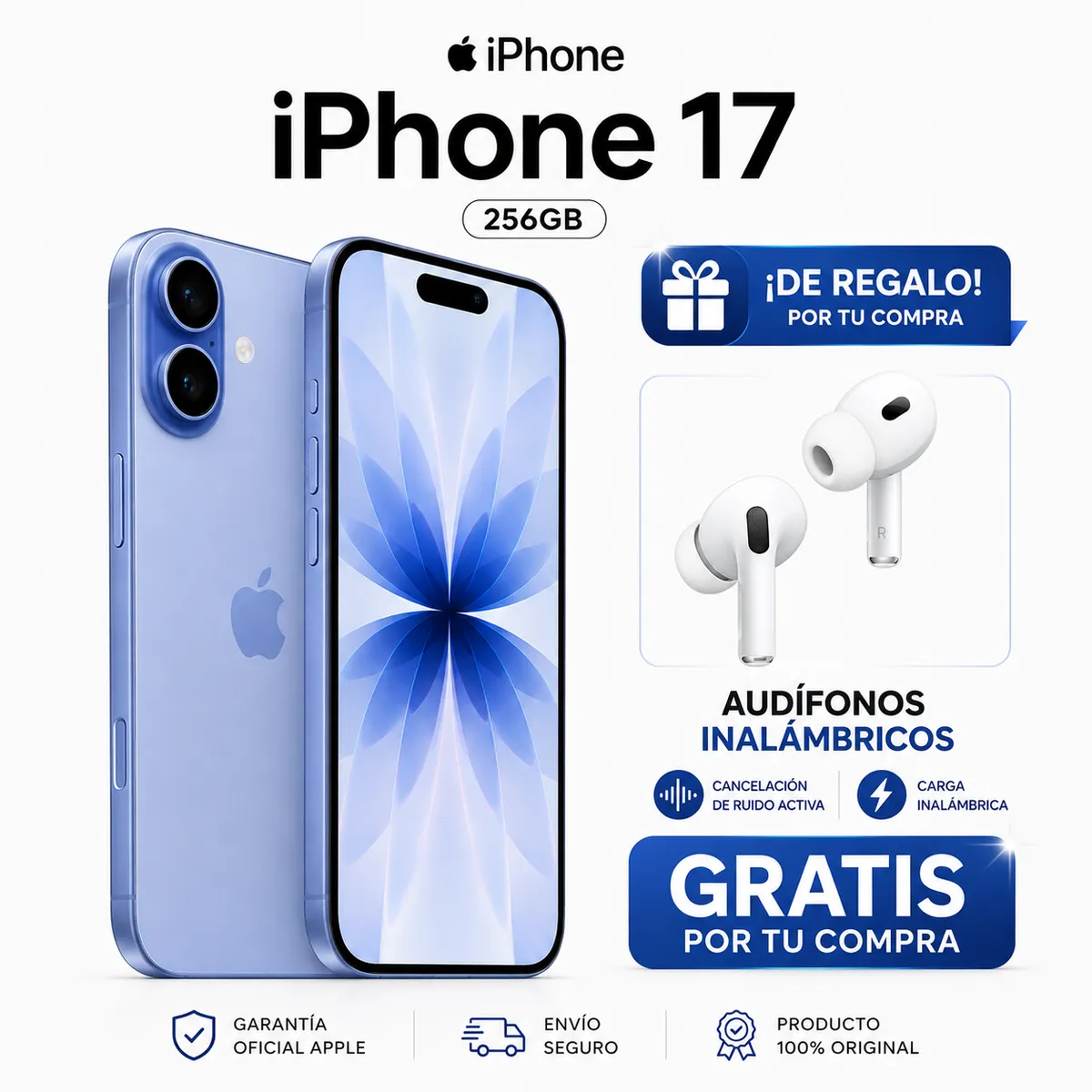 IPHONE 17 256GB ESIM  + AUDIFONOS, marca APPLE - Foto Principal