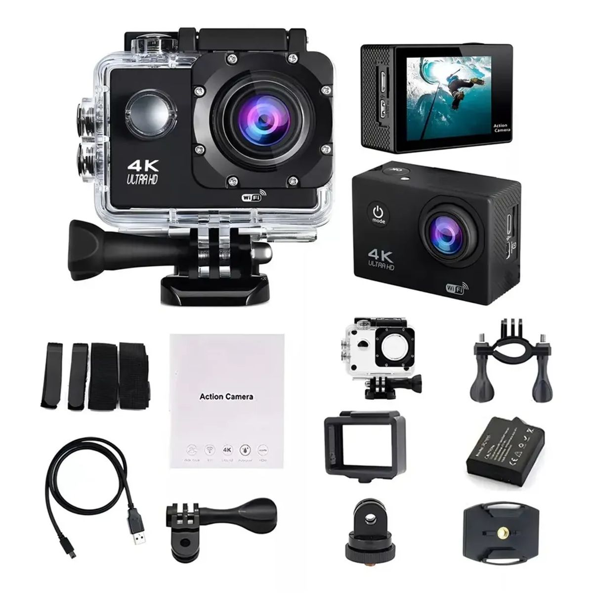 Cámara Deportiva de acción 4k 16 Mp Wifi Acuático Deportes Videos, marca SEISA - Foto 2