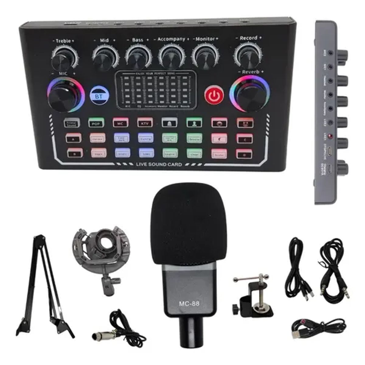 SEISA - Kit de Micrófono condensador con consola de video estudio profesional MOD PP670