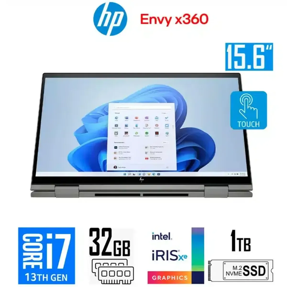 HP - HP ENVY X360 2 EN 1 15-EW1073CL INTEL CORE I7-1355U 32GB 1TB SSD 15.6 FHD WIN 11.