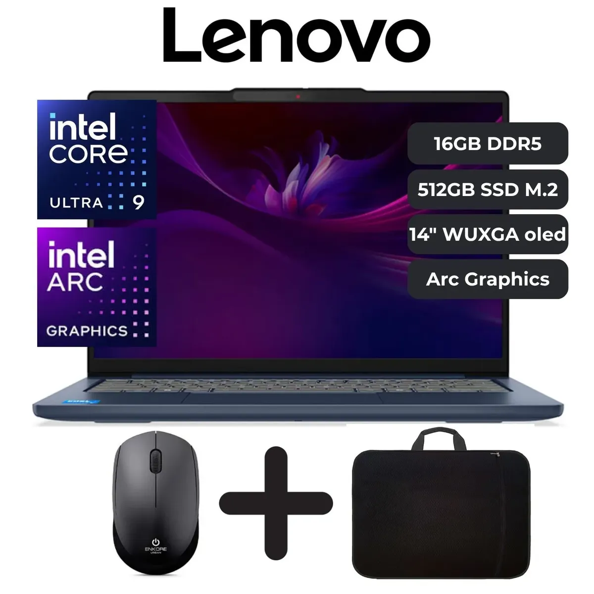 LENOVO - Laptop Lenovo Slim 5 Core Ultra 9 185H, 16GB RAM, 512GB SSD M2, 14" WUXGA OLED, Freedos.