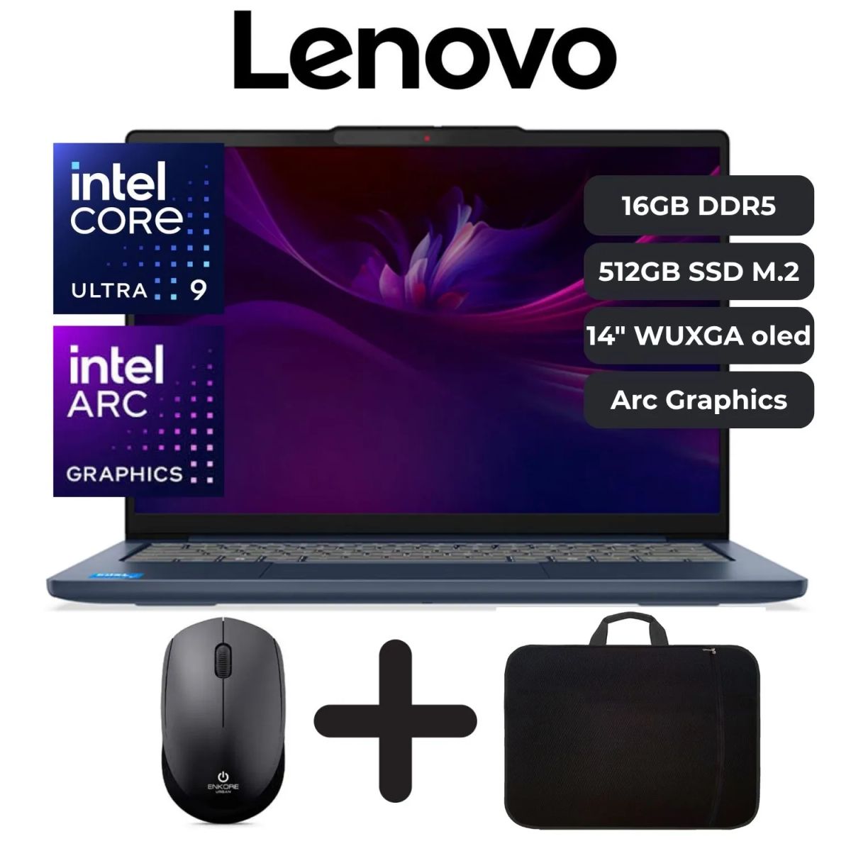 LENOVO - Laptop Lenovo Slim 5 Core Ultra 9 185H, 16GB RAM, 512GB SSD M2, 14" WUXGA OLED, Freedos.