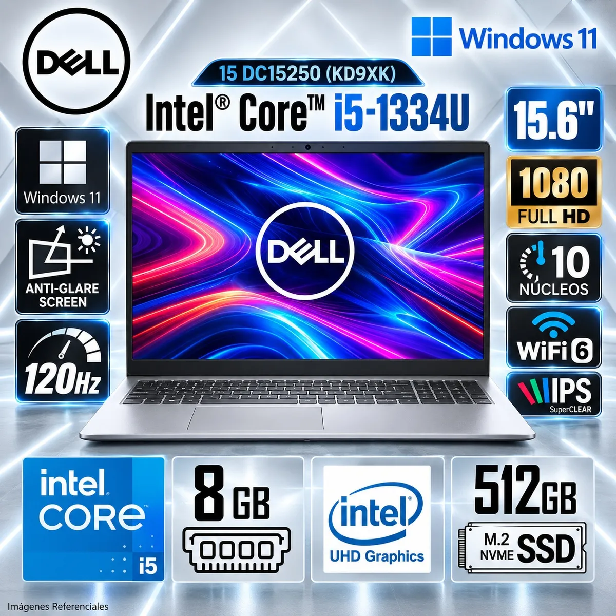 Dell - Laptop Dell 15 Intel Core i5-1334U 8GB 512GB SSD 15.6" FHD  Windows 11 LDC15250