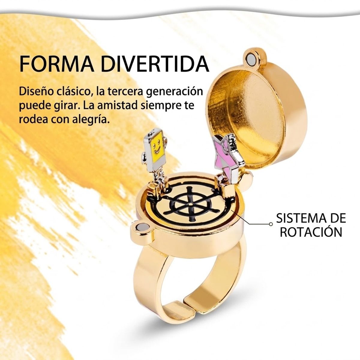 GENERICO - Anillos de la amistad Bob Esponja Set x2
