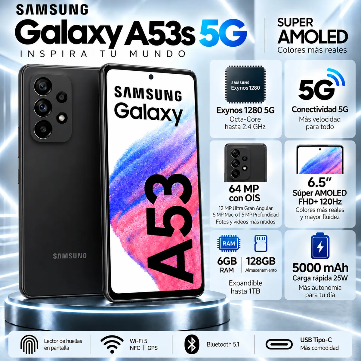 SAMSUNG - Celular Samsung Galaxy A53 5G 6GB RAM 128GB
