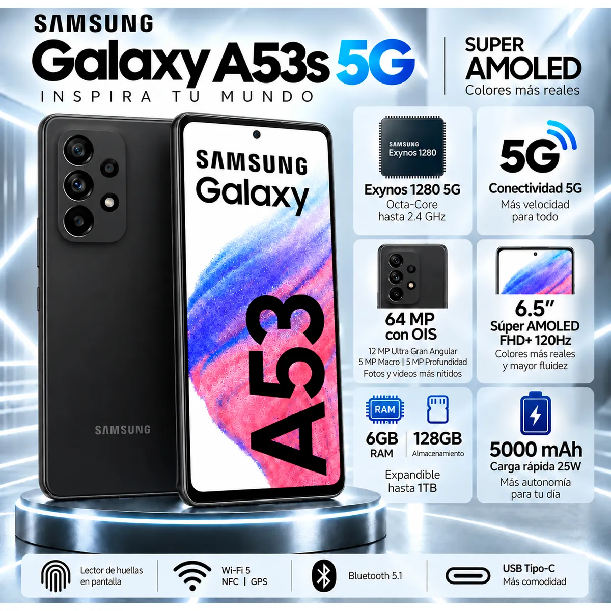 SAMSUNG - Celular Samsung Galaxy A53 5G 6GB RAM 128GB