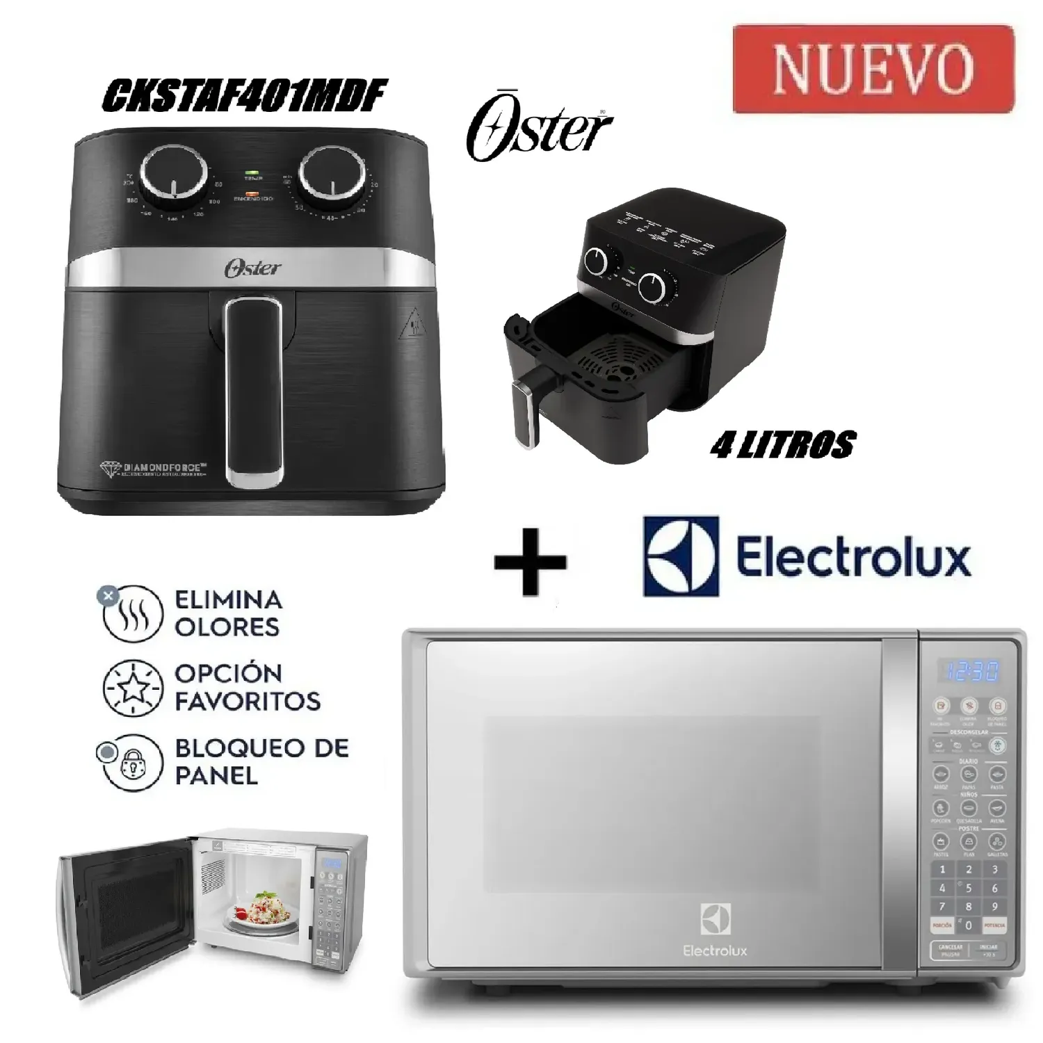 Microondas 20 Litros Electrolux - EMDO20S2GSRUG-Freidora De Aire Manual 4 Litros CKSTAF401MDF