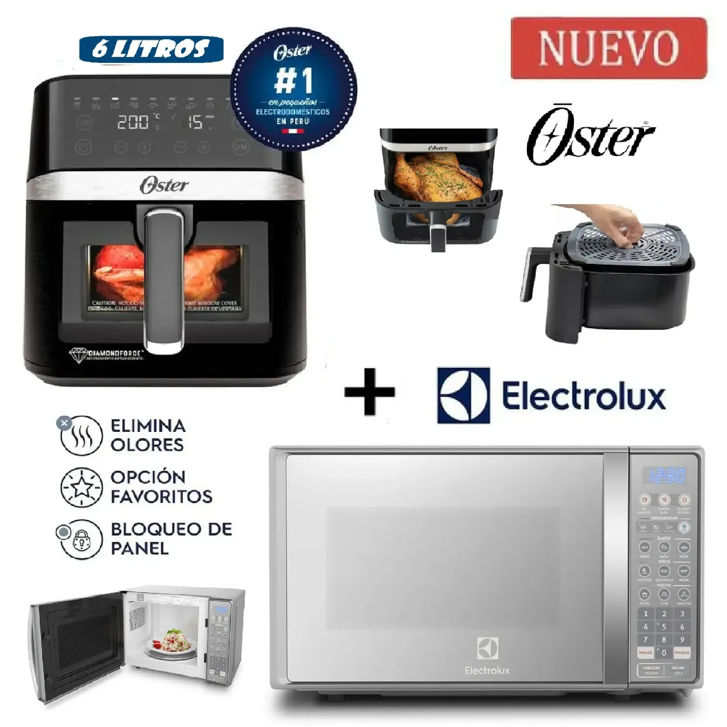 Microondas 20 Litros Electrolux - EMDO20S2GSRUG-Freidora De Aire DIgital 6Litros CKSTAF60WDDF