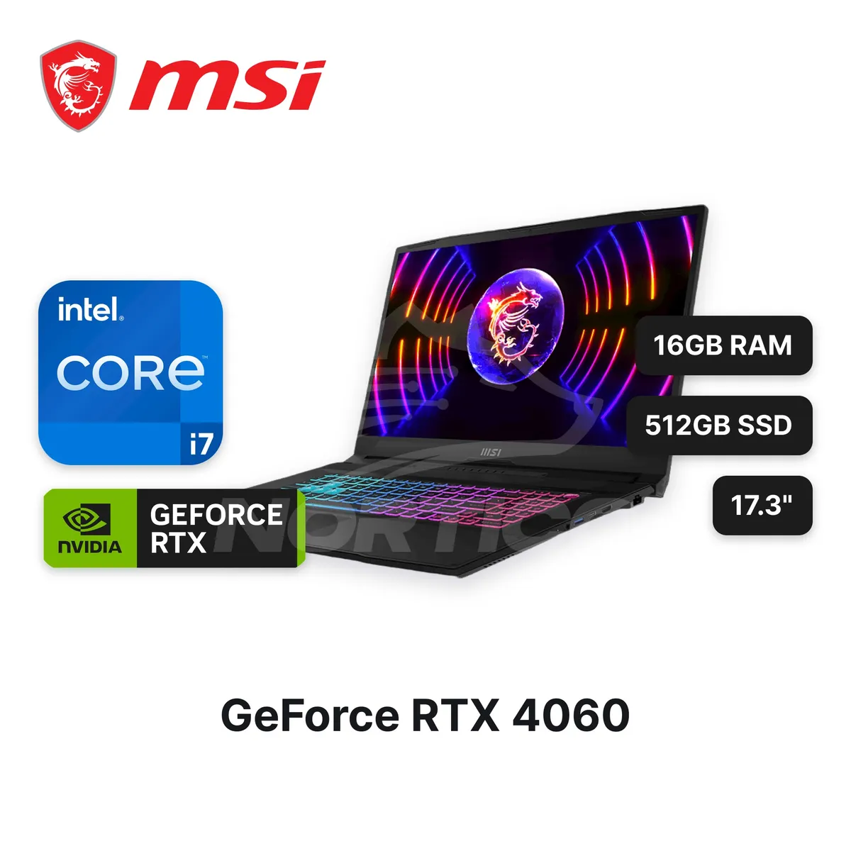 Msi - Laptop MSI Katana 17 B13VFKCoreI7-13620H 16GB 512GB SSD RTX 4060 17.3" (9S7-17L541-193)