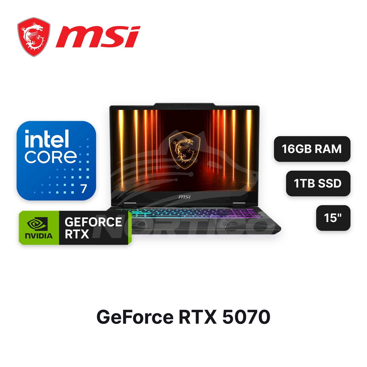 Msi - Laptop MSI Cyborg 15 Core7-240H16GB 1TB SSD RTX 5070 15 9S7-15Q342-409