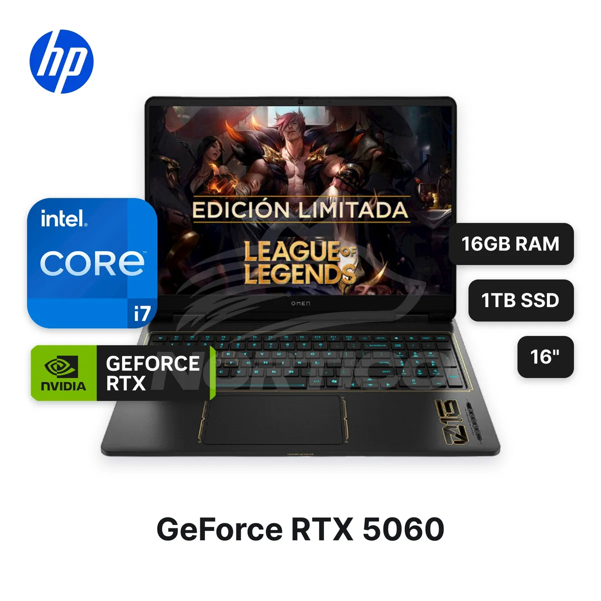 HP - Laptop HPOMEN16-AM0021LA Core I7-14650HX 16GB 1TB SSD RTX 5060 16 C42G5LAACH