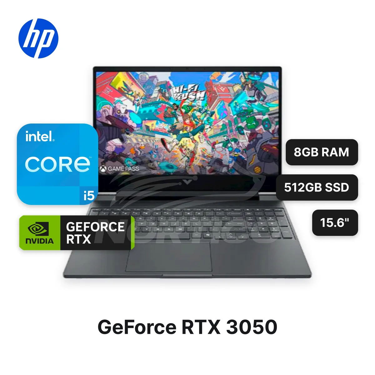 HP - Laptop HP Victus 15-FA2035LA Core I5-13420H 8GB512GBSSD RTX 3050 15.6" (D74JMLA#ABM)