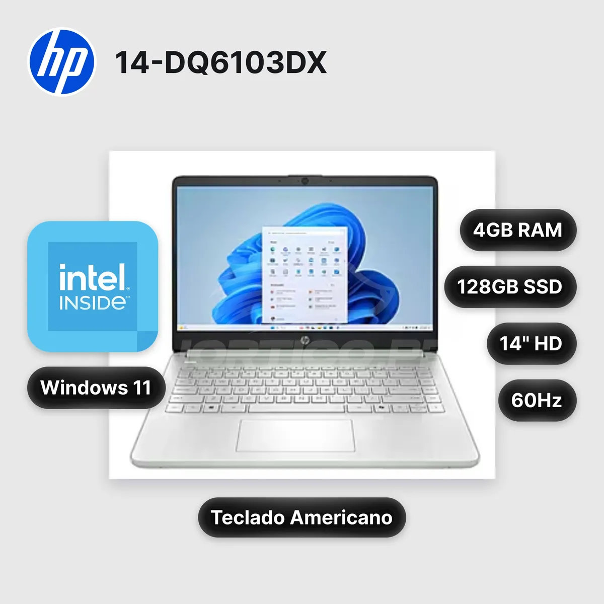 HP - Laptop HP 14-DQ6103DXN1504GB 128GB UFS 14" (D0SN7UA#ABA)