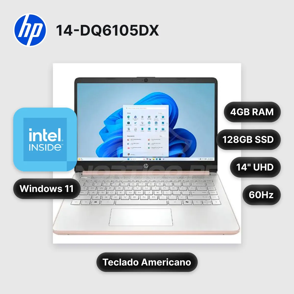 HP - Laptop HP 14-DQ6105DXN1504GB 128GB UFS 14" (D0SN9UA#ABA)