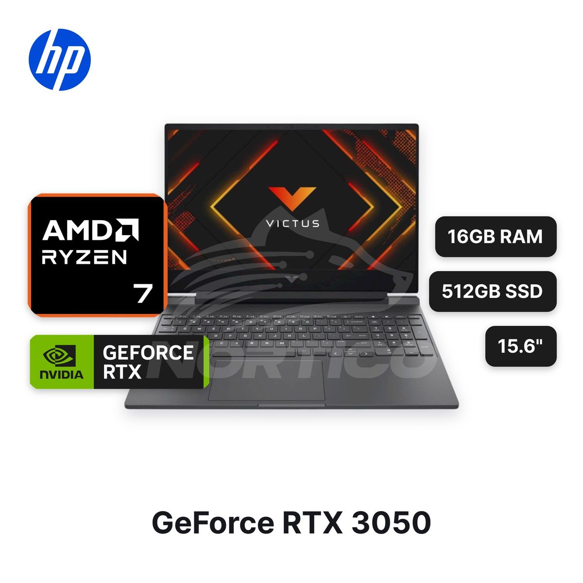 HP - Laptop HP Victus 15-FB3018LA Ryzen 7-7445HS 16GB 512GB SSD RTX 305015.6" (RPT-BT4F5LA#ABM)