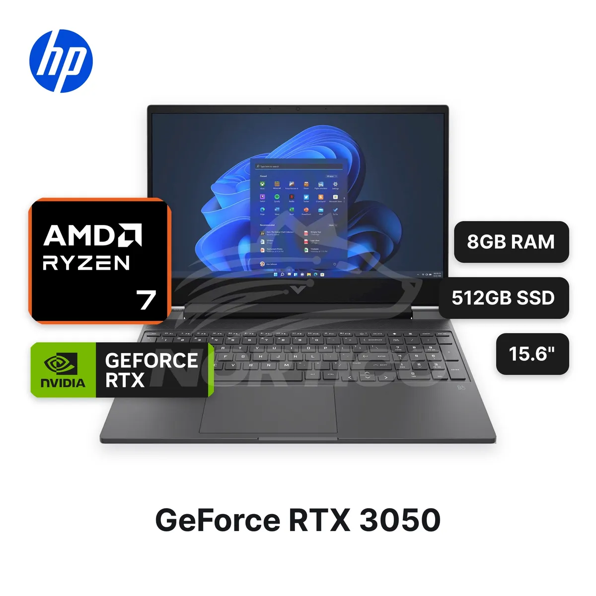 HP - Laptop HP Victus 15-FB3018LARyzen7-7445HS 8GB 512GB SSD RTX 3050 15.6 BT4F5LAABM