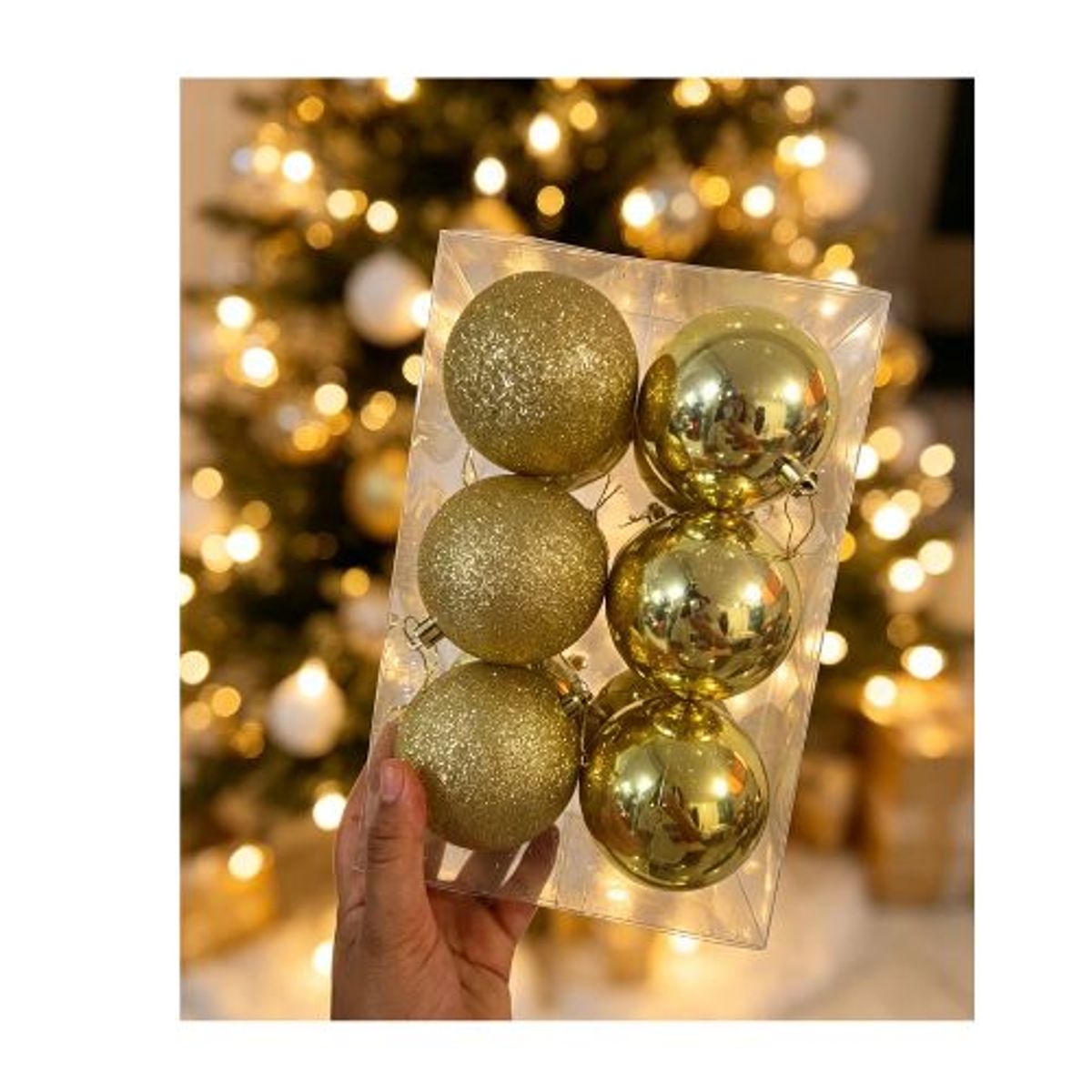 GENERICO - Paquete de Esferas  Nvideñas — 12 Unidades DORADO