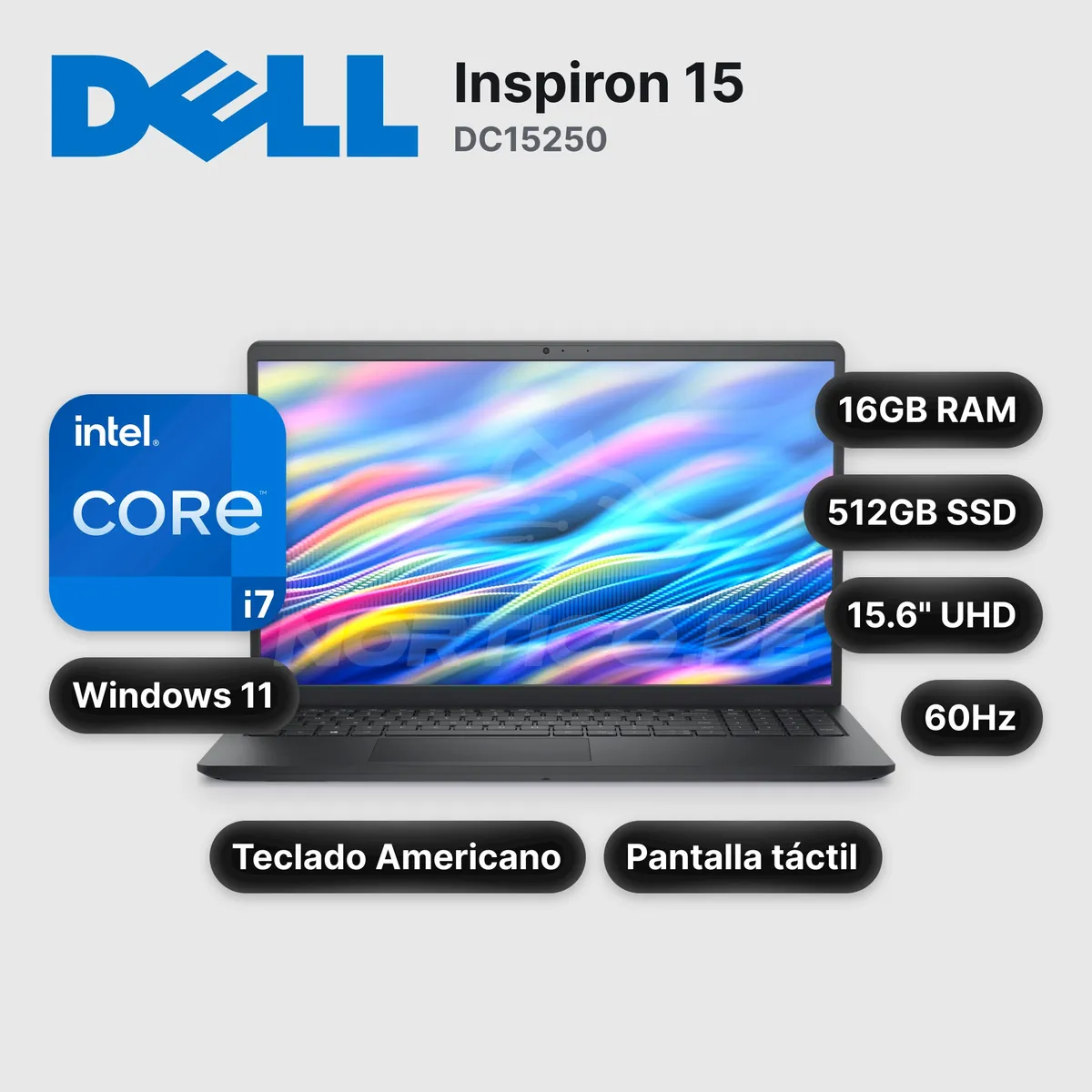 Dell - Laptop Dell Inspiron 15 DC15250 Core I7-1355U 16GB512GBSSD 15.6" (LDC15250-7427BLK-PUS)