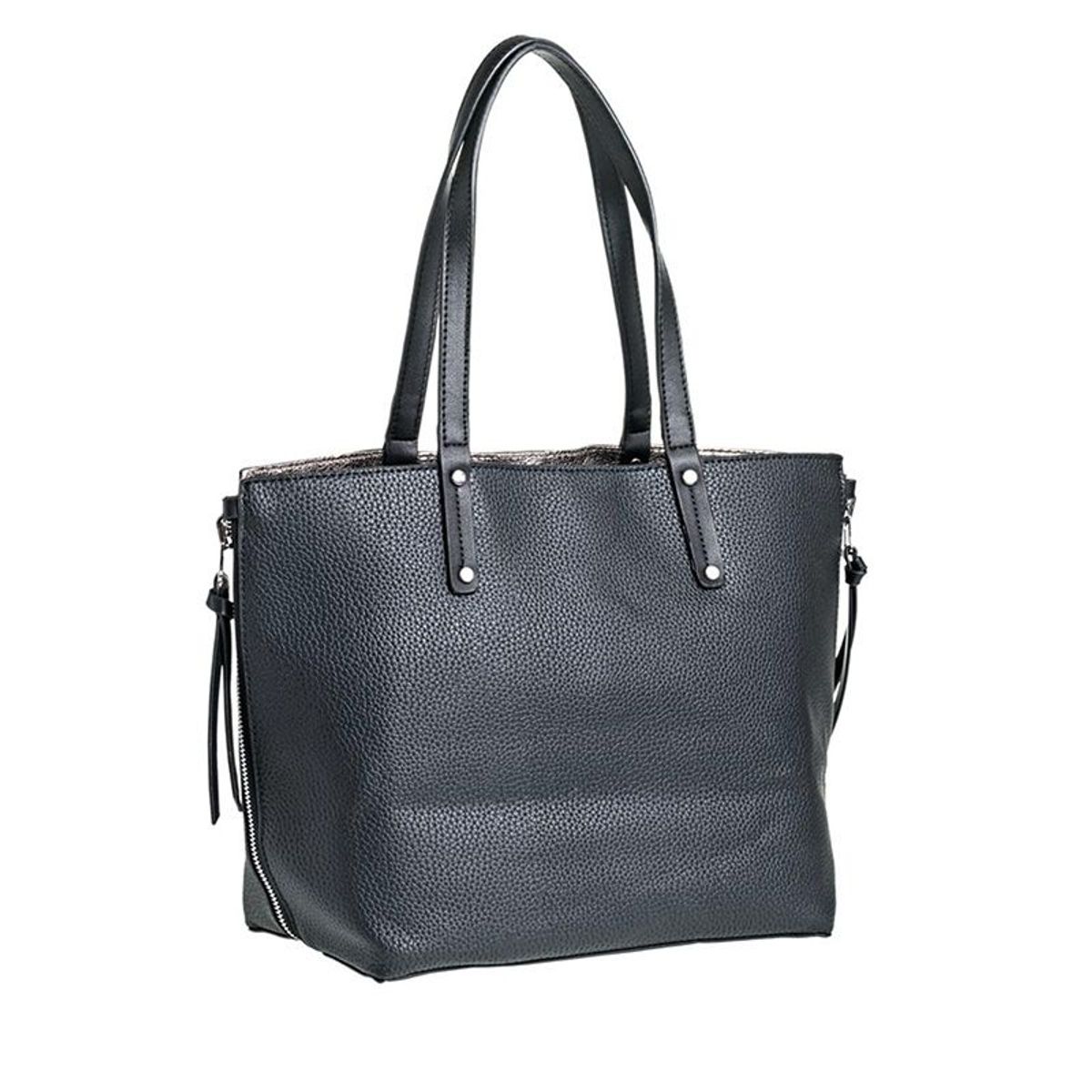 PRUNE - Cartera Río Efecto Cuero Negro 