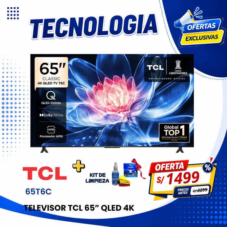 TELEVISOR TCL 55” 4K UHD QD-MINILED SMART TV 55P8L TCL | Falabella Perú