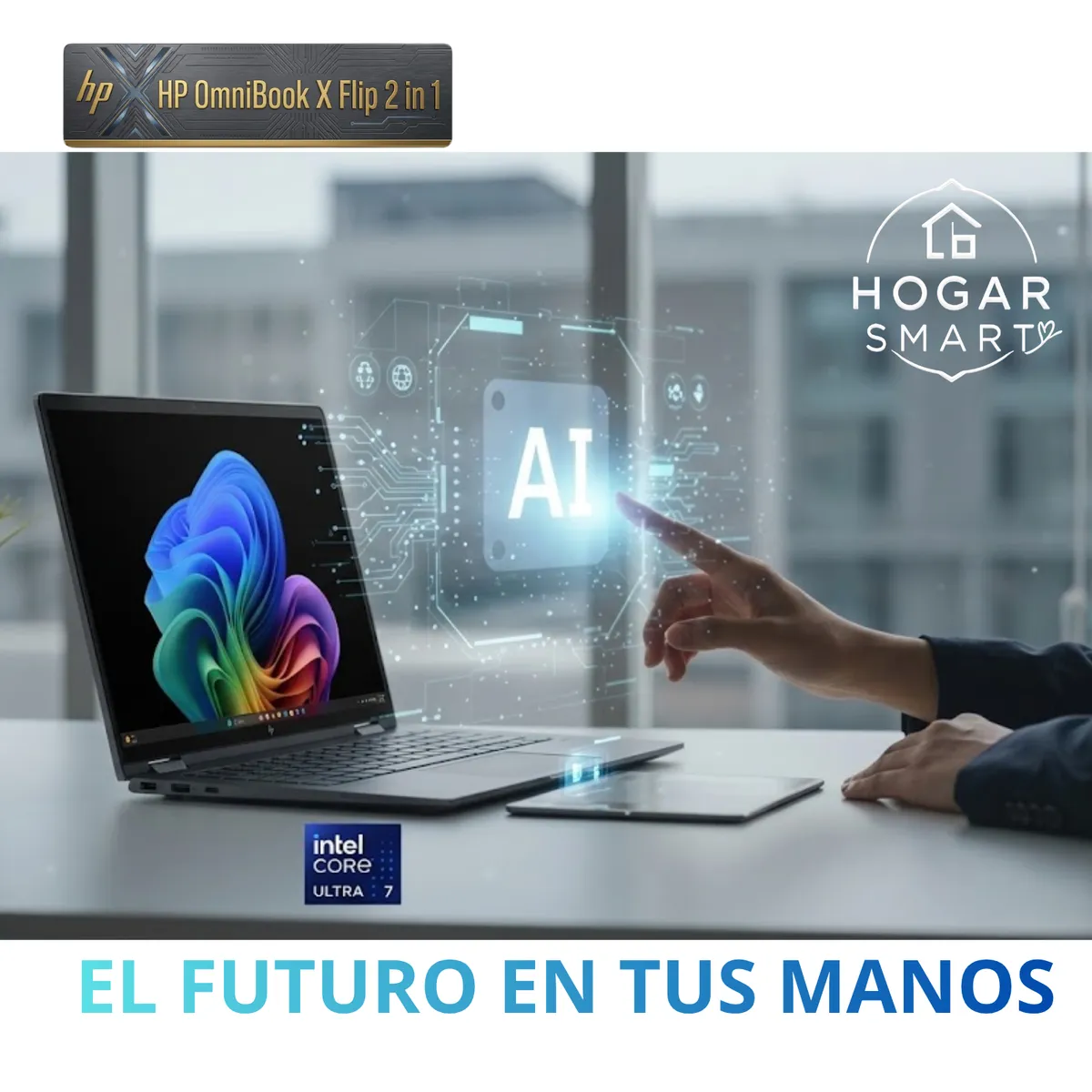 HP - Laptop HP OmniBook X Flip 16” OLED Táctil 2 en 1 Core Ultra 7 355 16GB 1TB SSD Copilot+ Windows 11