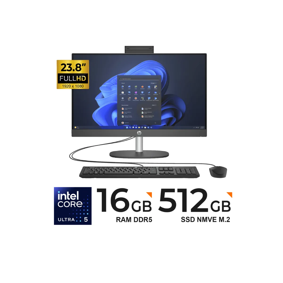 ASUS - PC TODO EN UNO HP PROONE 240 G10 Ultra 5-125U FHD IPS 23.8" 16GB 512GB SSD FreeDOS
