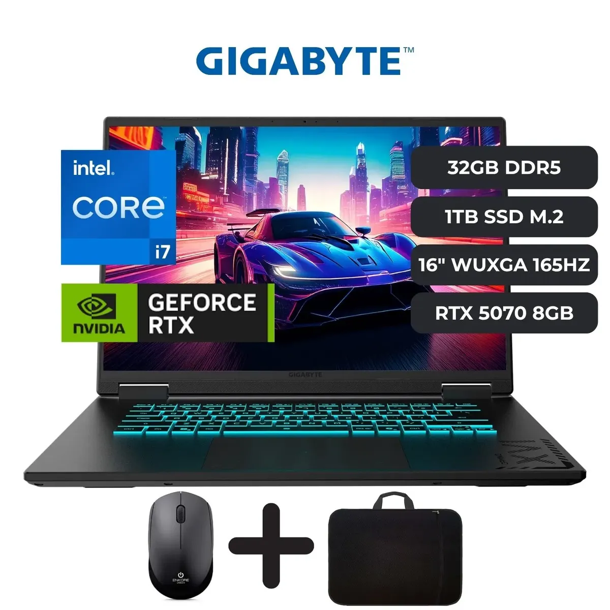 GIGABYTE - Laptop GIGABYTE A16 Core i7 13620H, RTX 5070 8GB, 32GB RAM DDR5, 1TB SSD M2, 16" WUXGA 165HZ, Win11