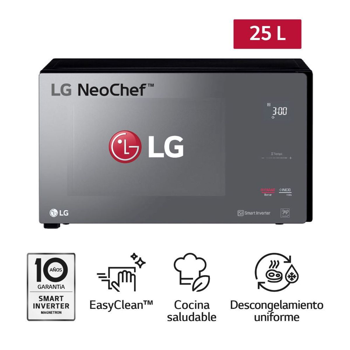 LG - Horno Microondas MS2596DIR 25L con EasyClean LG
