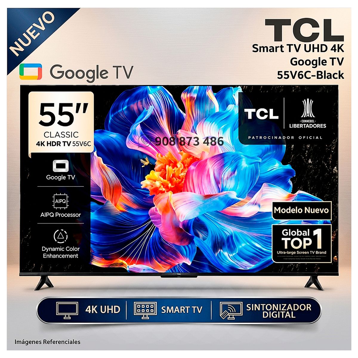TCL - Televisor TCL 55” 55V6C UHD 4K Google TV - Modelo Nuevo