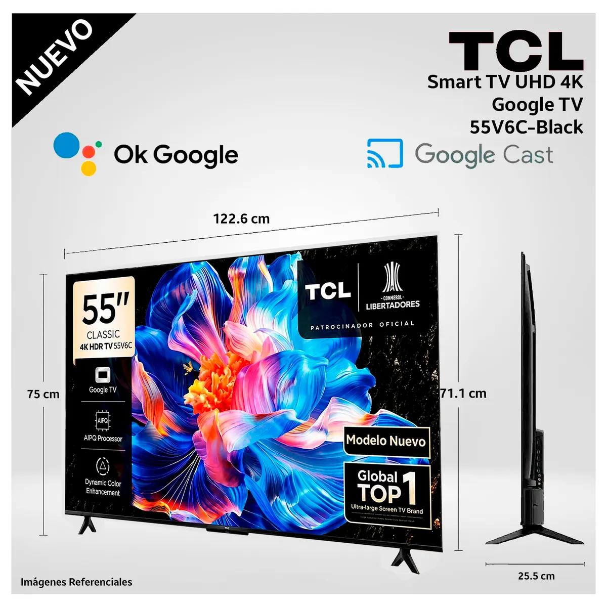 TCL - Televisor TCL 55” 55V6C UHD 4K Google TV - Modelo Nuevo
