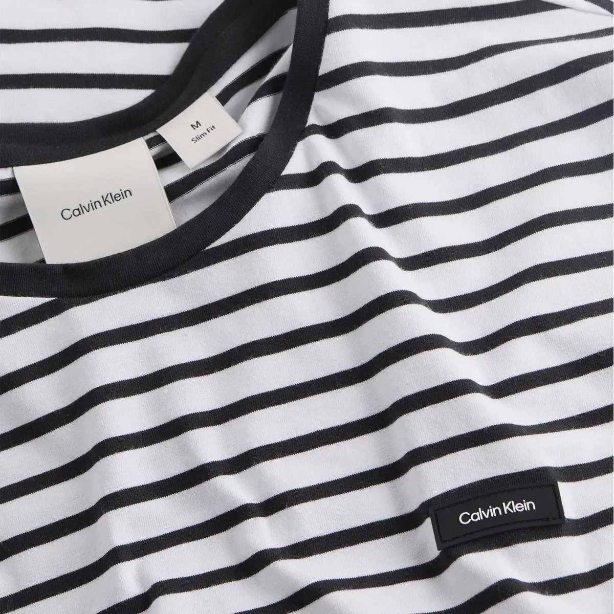 CALVIN KLEIN - CAMISETA STRETCH SLIM STRIPE TSHIRT CK