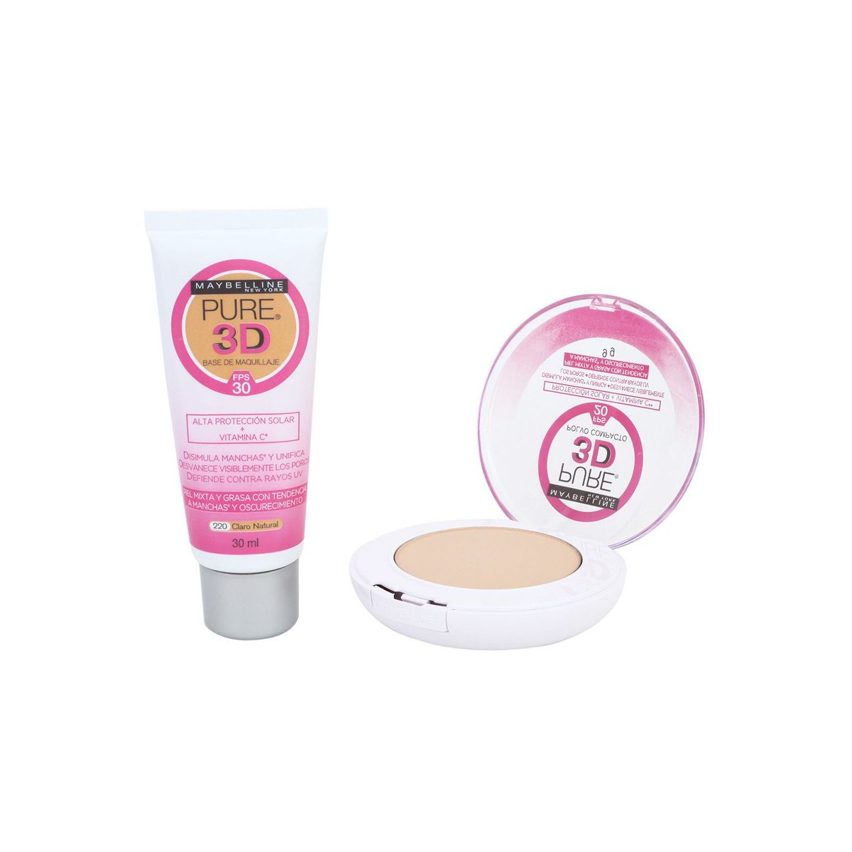 MAYBELLINE - Pack Base + Polvo Pure 3D Claro Nat