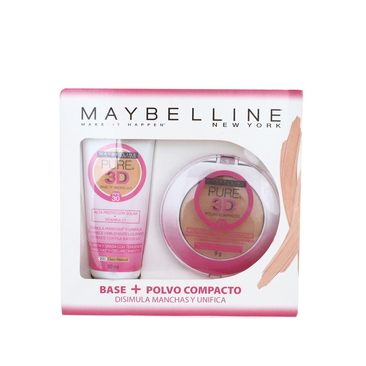MAYBELLINE - Pack Base + Polvo Pure 3D Claro Nat