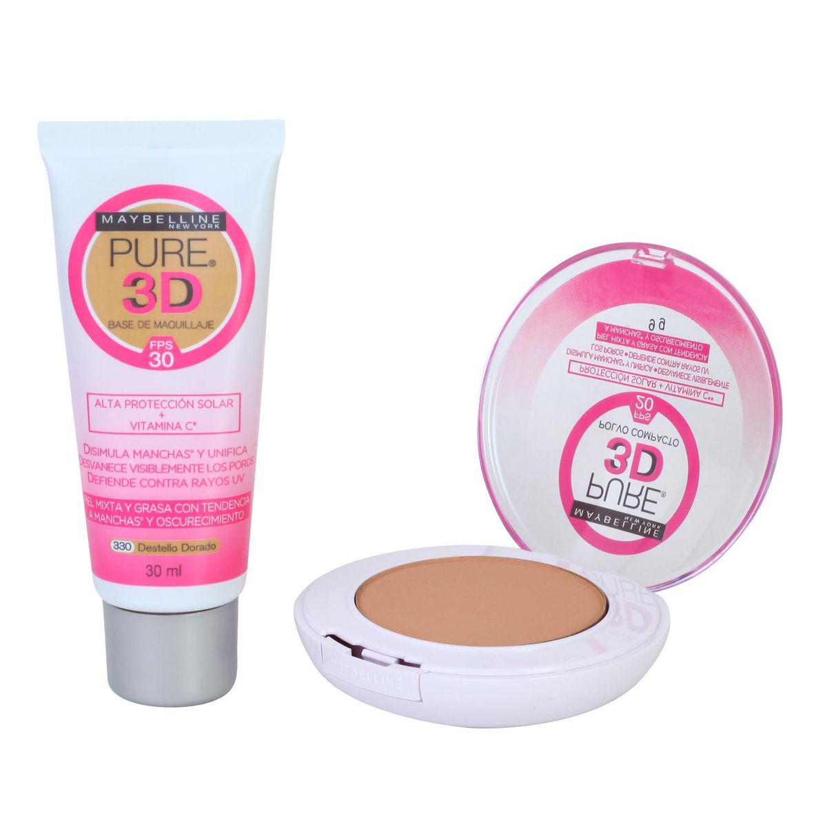 MAYBELLINE - Pack Base + Polvo Pure 3D Destello