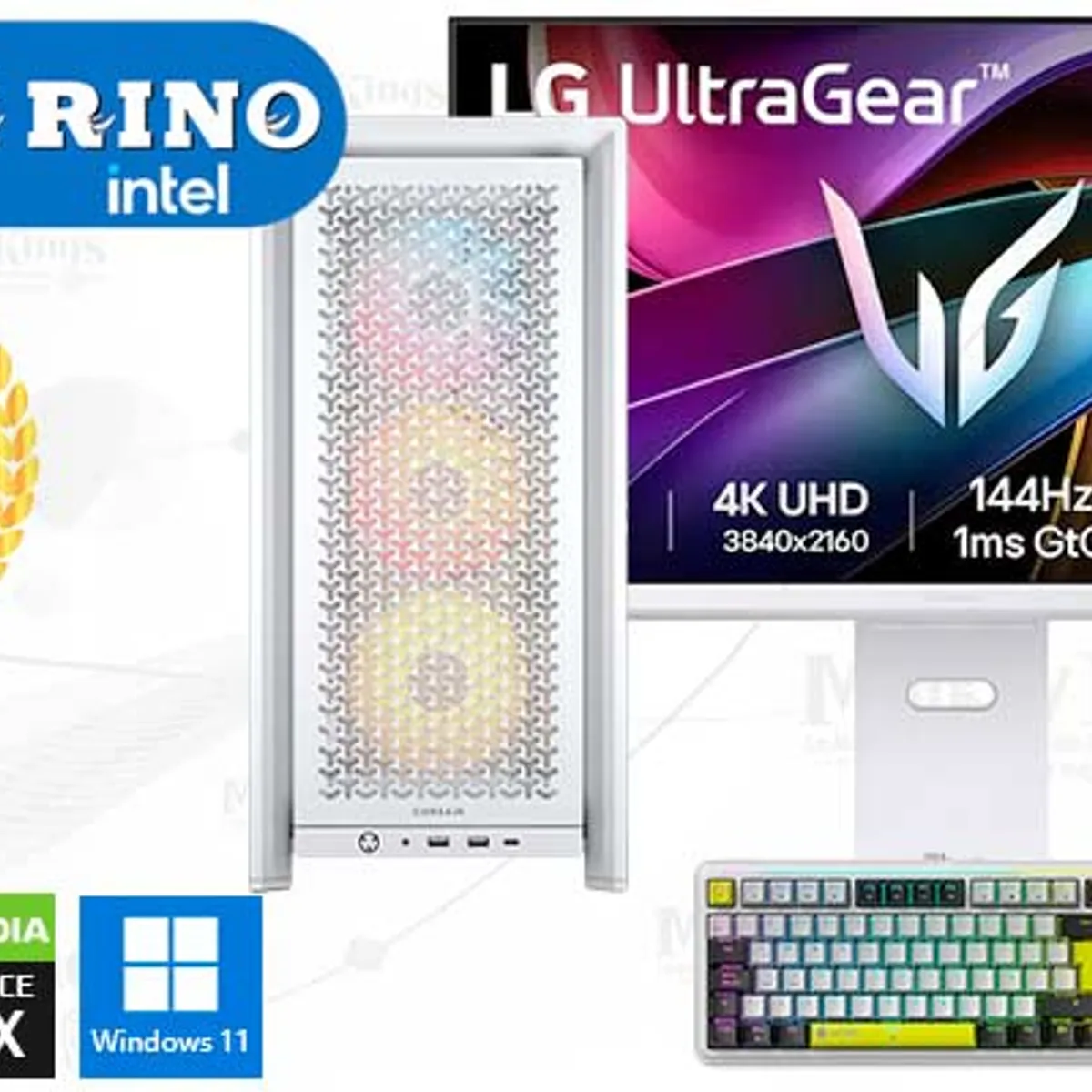 INTEL - Computadora Intel Core Ultra 9 285 4000D White 32GB 1TB SSD 32" RTX 5070 12GB Windows 11 Pro