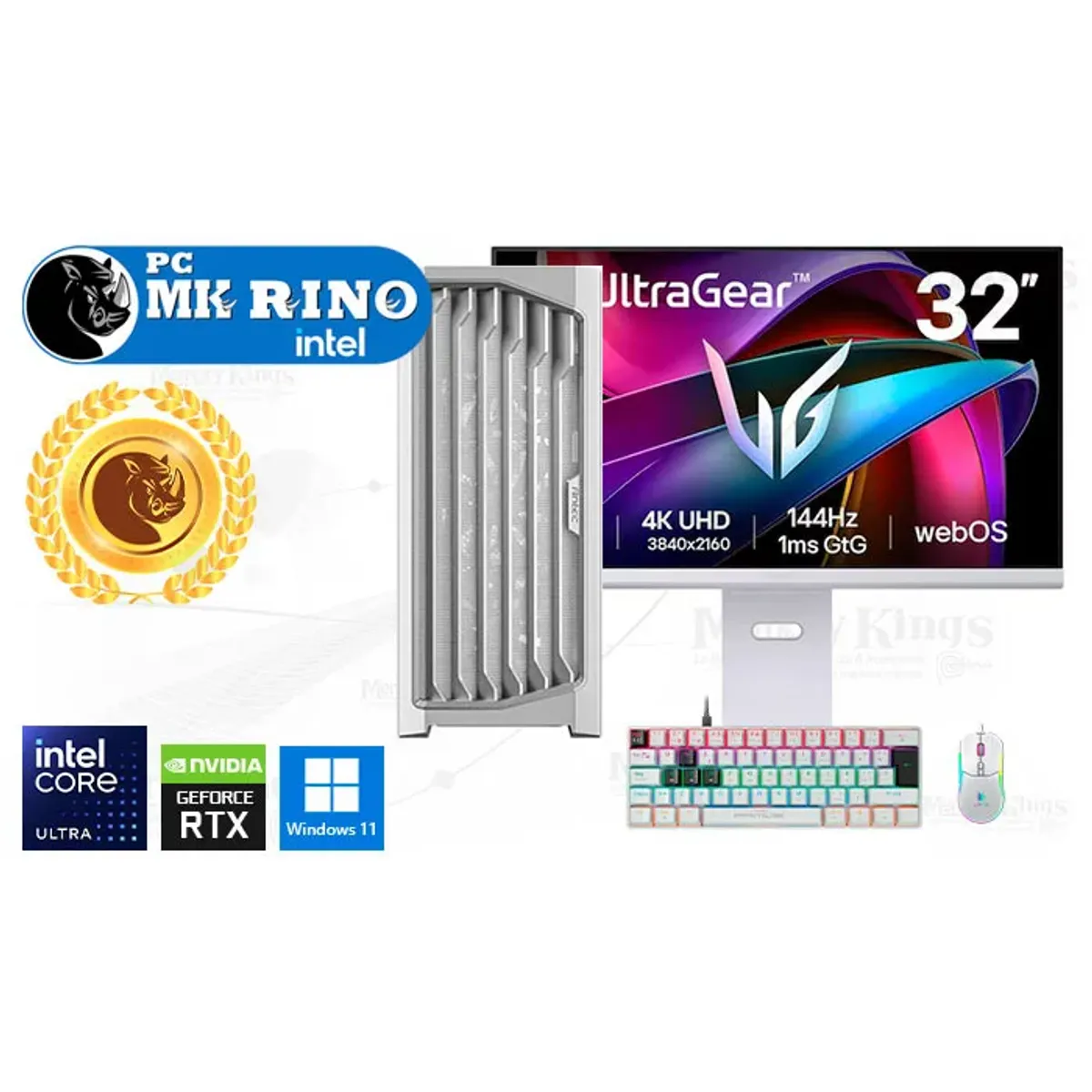 INTEL - Computadora Intel Core Ultra 9 285 Performance White 64GB 2TB SSD 32" RTX 5080 16GB Windows 11 Pro