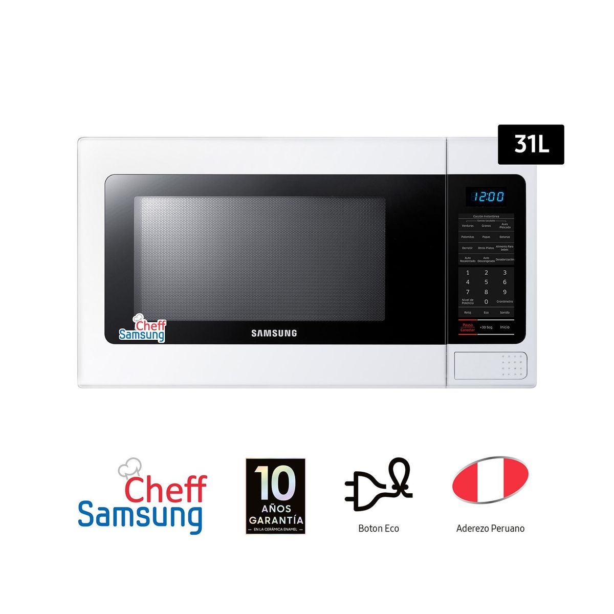 SAMSUNG - Horno Microondas Samsung 31L AME1114TW/XPE Blanco