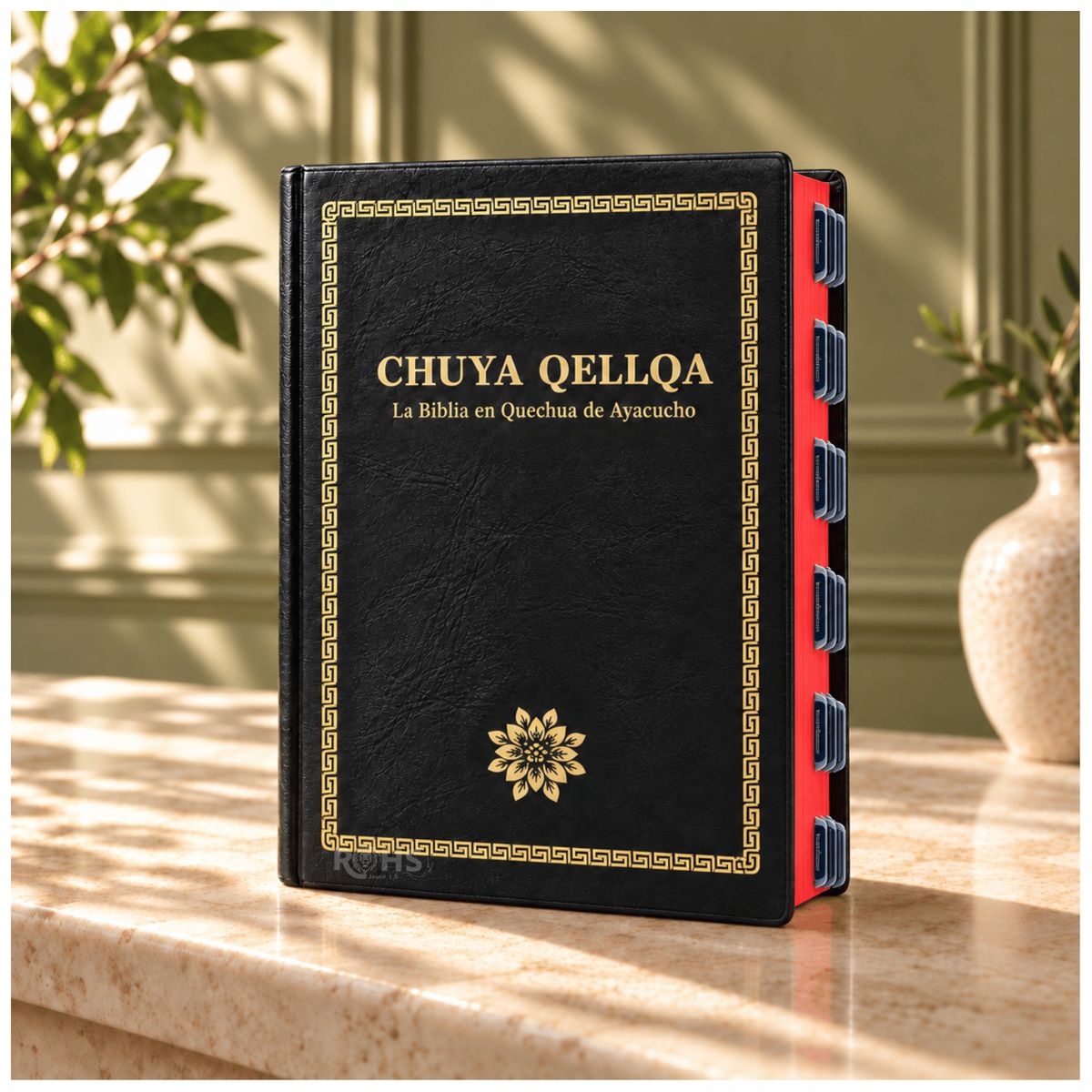 OEM - Biblia “Chuya Qellqa” - Quechua Ayacuchano, Tapa de Cuero + Tabs e Índices
