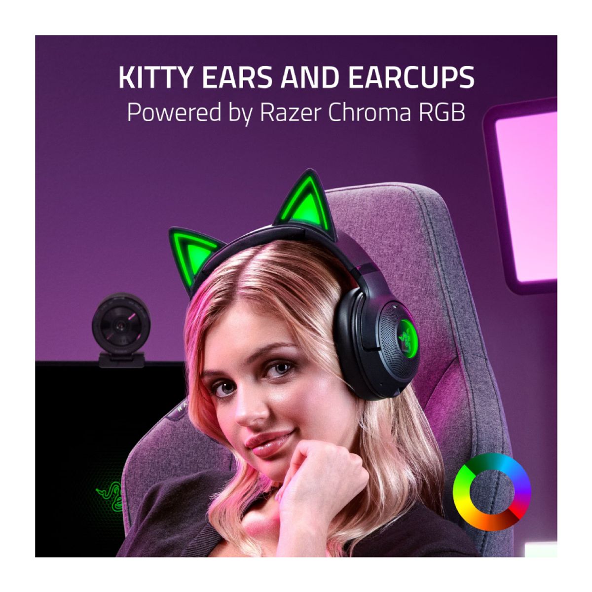 RAZER - Razer Kraken Kitty V2 Wireless Bluetooth Gaming Headset