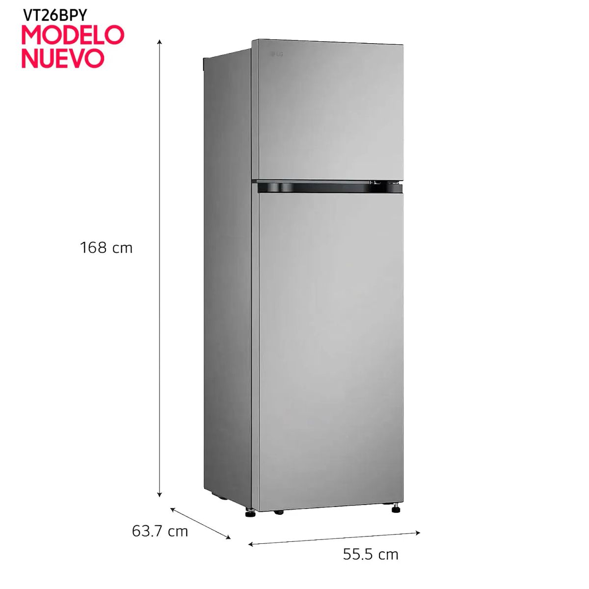 LG - Refrigeradora LG 264 LT No frost VT26BPY Plateada