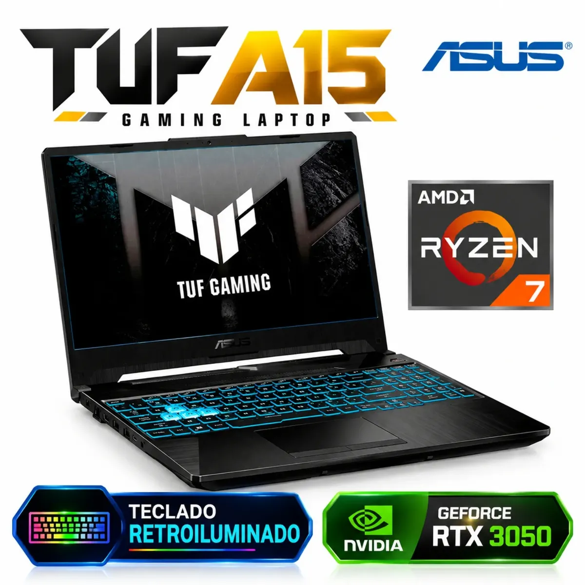 ASUS TUF Gaming A15 FA506NCG-HN334 Ryzen 7 8845HS 8GB 512GB SSD RTX 3050 15.6" FHD W11, marca ASUS - Foto 2