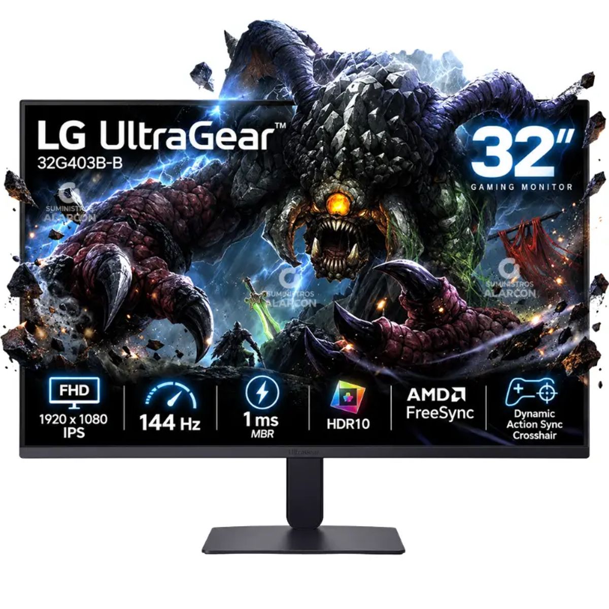 Monitor LG UltraGear 32G403B-B 32 Pulgadas 144Hz FreeSync, marca LG - Foto Principal