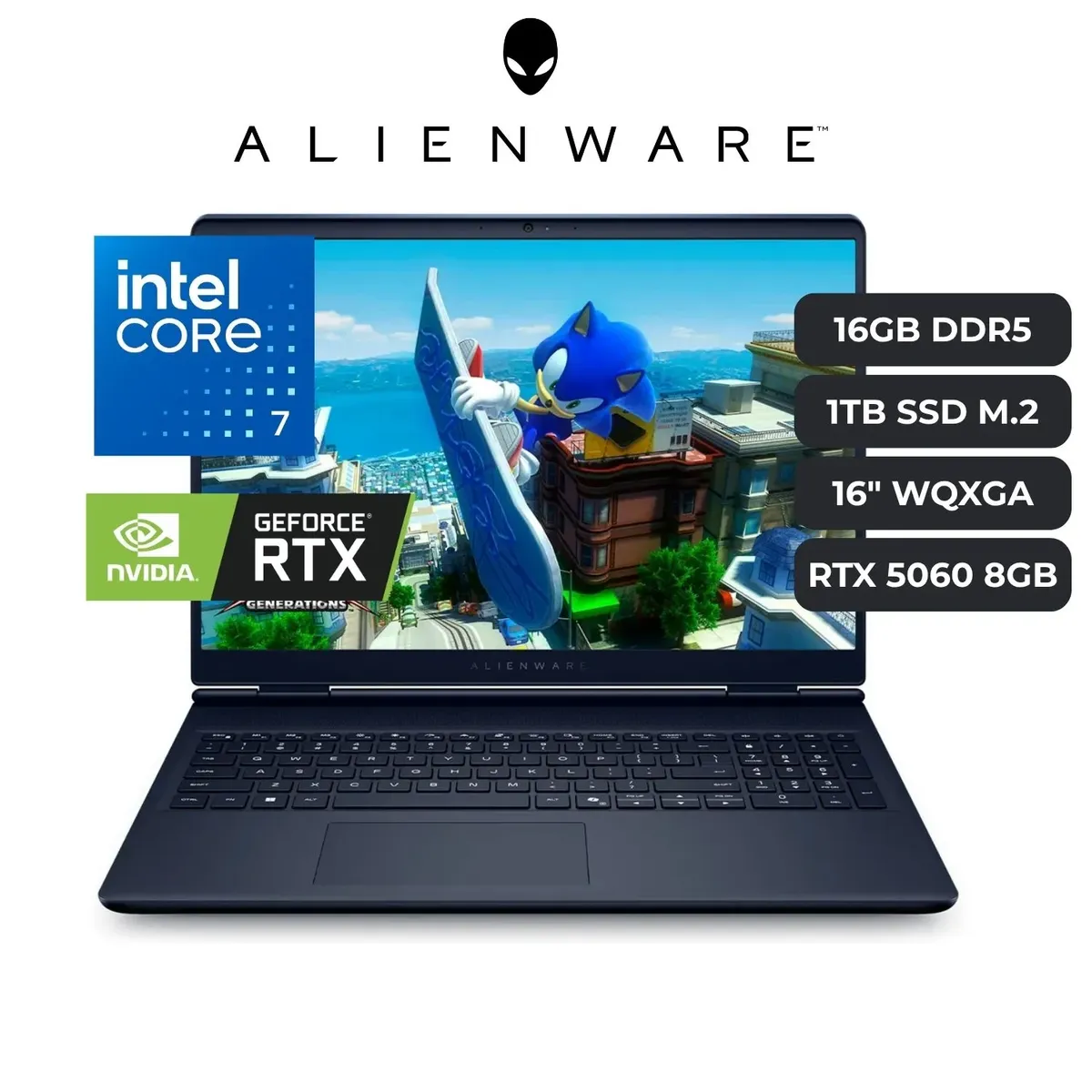 ALIENWARE - Laptop Alienware 16 Aurora Core 7 240H, RTX 5060 8GB, 16GB RAM, 1TB SSD M2, 16" WQXGA 120HZ, Win11
