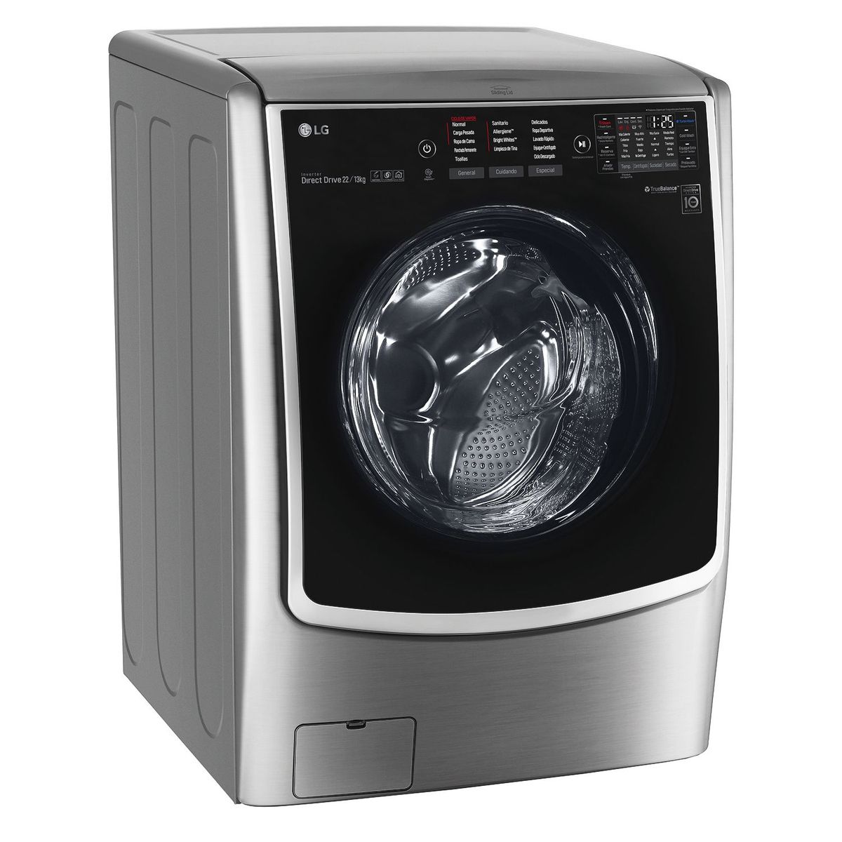 LG - Lavaseca 22/13 Kg LG Carga Frontal con Steam Lavado a vapor F2213VRDSTT Plata inoxidable