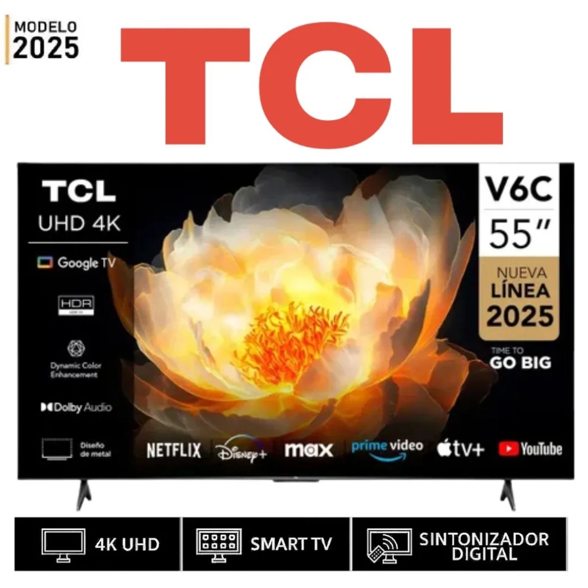 TCL - TELEVISOR TCL 55 UHD 4K MOD 55V6C