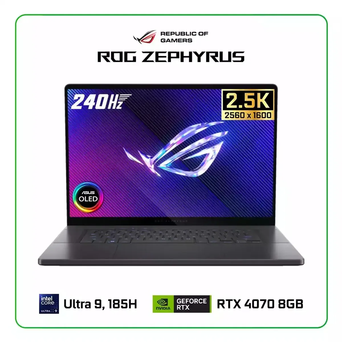 ASUS - ASUS ROG ZEPHYRUS G16 GU605MI-U94070 CORE ULTRA 9 185H 16GB 1TB SSD 16″ WQXGA 8GB RTX4070 WIN 11